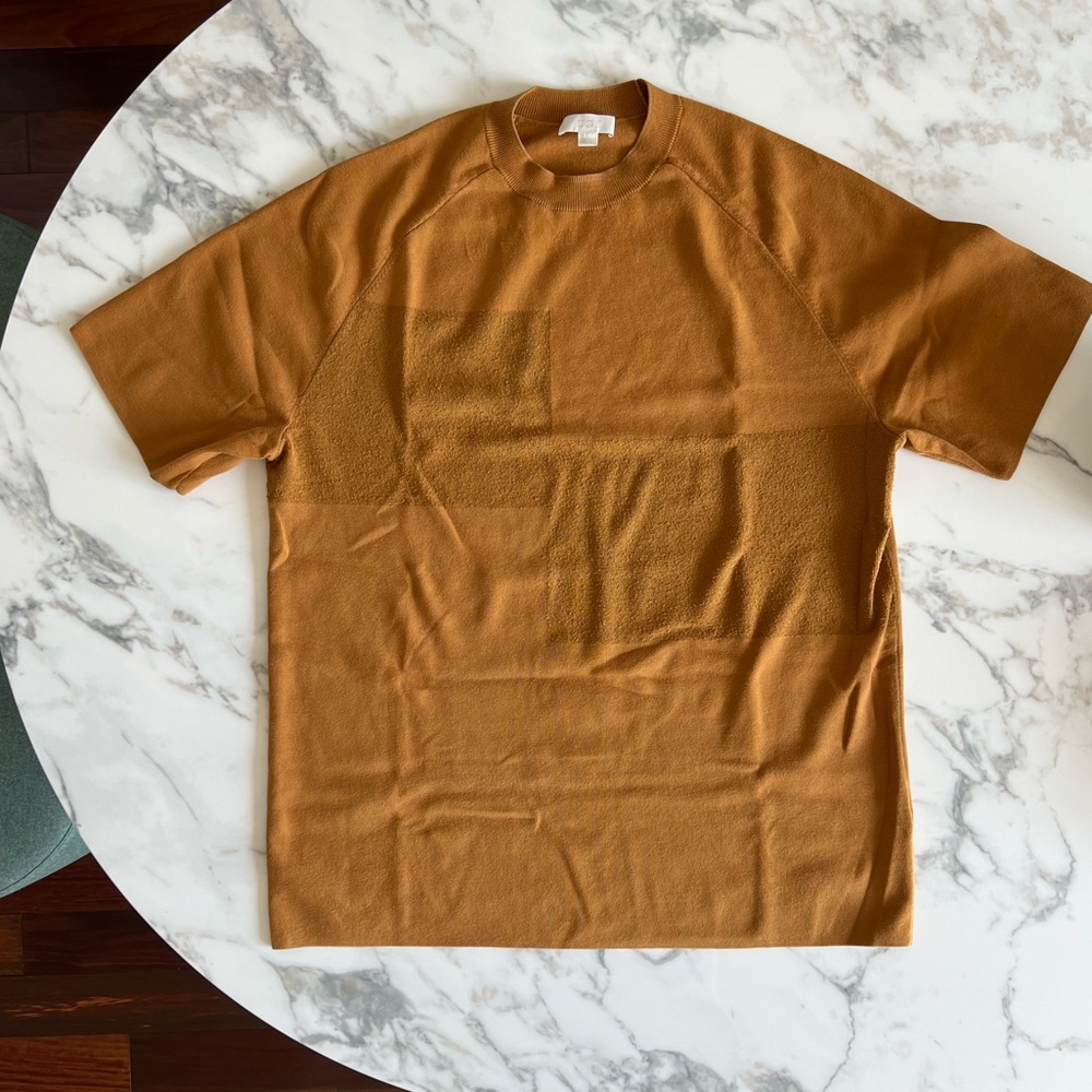 COS Short Sleeve T-Shirt in Mustard Brown